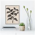 Picture of Black Linen Leaves IV _GroupedProduct_Rectangle_Portrait_Canvas_Framed_