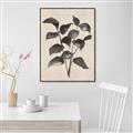 Picture of Black Linen Leaves IV _GroupedProduct_Rectangle_Portrait_Canvas_Framed_