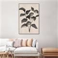 Picture of Black Linen Leaves IV _GroupedProduct_Rectangle_Portrait_Canvas_Framed_