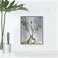 Picture of Cotton Flower In Vase II _GroupedProduct_Rectangle_Portrait_Canvas_Framed_