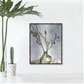 Picture of Cotton Flower In Vase II _GroupedProduct_Rectangle_Portrait_Canvas_Framed_