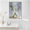 Picture of Cotton Flower In Vase II _GroupedProduct_Rectangle_Portrait_Canvas_Framed_