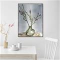 Picture of Cotton Flower In Vase II _GroupedProduct_Rectangle_Portrait_Canvas_Framed_