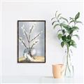 Picture of Cotton Flower In Vase _GroupedProduct_Rectangle_Portrait_Canvas_Framed_