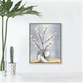 Picture of Cotton Flower In Vase _GroupedProduct_Rectangle_Portrait_Canvas_Framed_