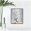 Picture of Cotton Flower In Vase _GroupedProduct_Rectangle_Portrait_Canvas_Framed_