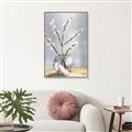 Picture of Cotton Flower In Vase _GroupedProduct_Rectangle_Portrait_Canvas_Framed_