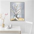 Picture of Cotton Flower In Vase _GroupedProduct_Rectangle_Portrait_Canvas_Framed_