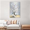 Picture of Cotton Flower In Vase _GroupedProduct_Rectangle_Portrait_Canvas_Framed_