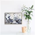Picture of Modern Blue Floral _GroupedProduct_Rectangle_Landscape_Canvas_Framed_