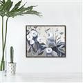 Picture of Modern Blue Floral _GroupedProduct_Rectangle_Landscape_Canvas_Framed_