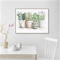 Picture of Pots With Flower I _GroupedProduct_Rectangle_Landscape_Canvas_Framed_