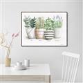 Picture of Pots With Flower I _GroupedProduct_Rectangle_Landscape_Canvas_Framed_