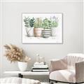 Picture of Pots With Flower I _GroupedProduct_Rectangle_Landscape_Canvas_Framed_