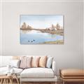 Picture of Three Cabin And Loons _GroupedProduct_Rectangle_Landscape_Canvas_Framed_