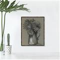 Picture of Charcoal Flower Drawing I _GroupedProduct_Rectangle_Portrait_Canvas_Framed_