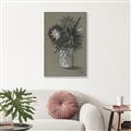 Picture of Charcoal Flower Drawing II _GroupedProduct_Rectangle_Portrait_Canvas_Framed_