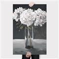 Picture of White Hydrangea jar _GroupedProduct_Rectangle_Portrait_Canvas_