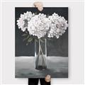 Picture of White Hydrangea jar _GroupedProduct_Rectangle_Portrait_Canvas_