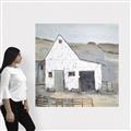 Picture of Barn with fence _GroupedProduct_Square_Canvas_