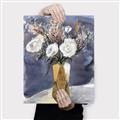 Picture of White Flower In Vase II _GroupedProduct_Rectangle_Portrait_Canvas_