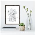 Picture of Drawing Flower V _GroupedProduct_Rectangle_Portrait_Canvas_Framed_