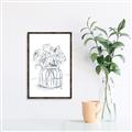 Picture of Drawing Flower V _GroupedProduct_Rectangle_Portrait_Canvas_Framed_
