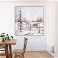 Picture of Animal in winter _GroupedProduct_Square_Canvas_Framed_