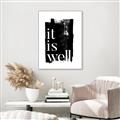 Picture of It is Well black background _GroupedProduct_Rectangle_Portrait_Canvas_Framed_