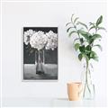 Picture of White Hydrangea jar _GroupedProduct_Rectangle_Portrait_Canvas_Framed_