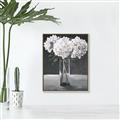 Picture of White Hydrangea jar _GroupedProduct_Rectangle_Portrait_Canvas_Framed_