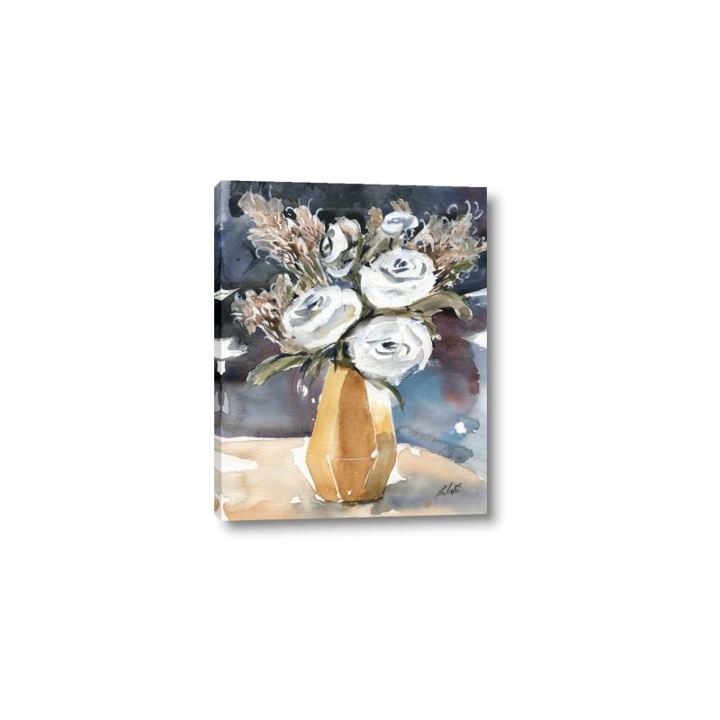 Picture of White Flower In Vase I _GroupedProduct_Rectangle_Portrait_Canvas_