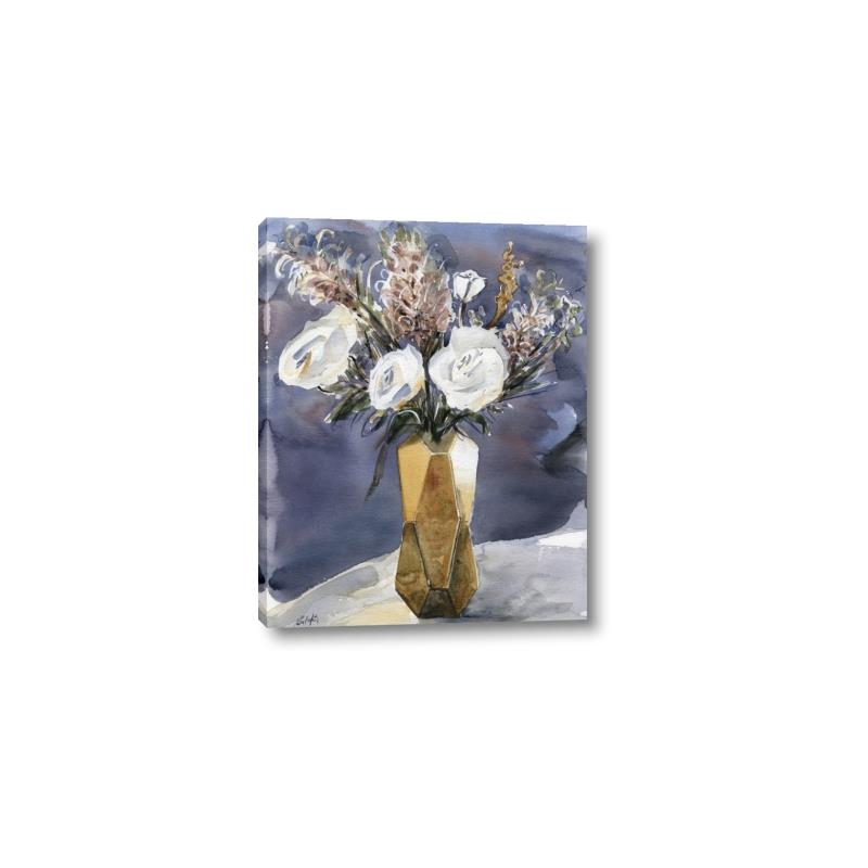 Picture of White Flower In Vase II _GroupedProduct_Rectangle_Portrait_Canvas_