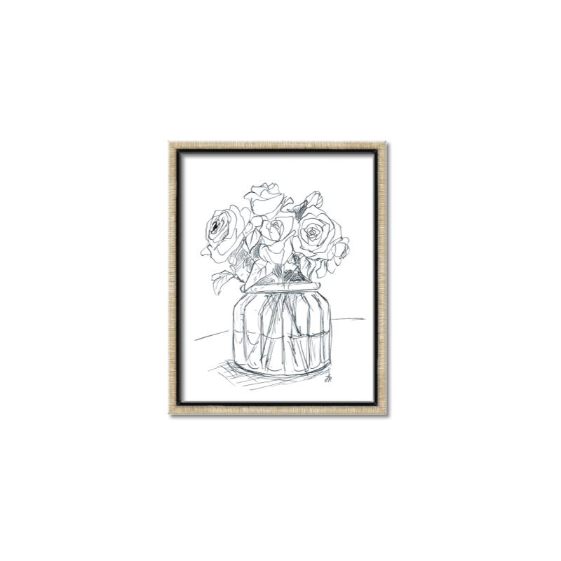 Picture of Drawing Flower V _GroupedProduct_Rectangle_Portrait_Canvas_Framed_