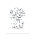 Picture of Drawing Flower V _GroupedProduct_Rectangle_Portrait_Canvas_Framed_