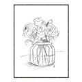 Picture of Drawing Flower V _GroupedProduct_Rectangle_Portrait_Canvas_Framed_
