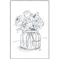 Picture of Drawing Flower V _GroupedProduct_Rectangle_Portrait_Canvas_Framed_