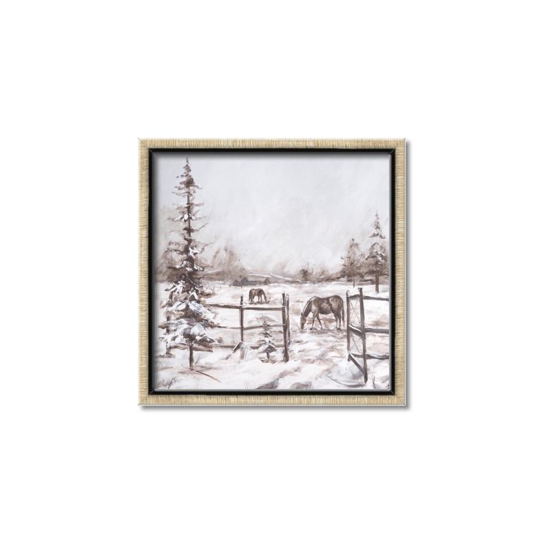 Picture of Animal in winter _GroupedProduct_Square_Canvas_Framed_