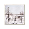 Picture of Animal in winter _GroupedProduct_Square_Canvas_Framed_