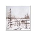 Picture of Animal in winter _GroupedProduct_Square_Canvas_Framed_