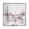 Picture of Animal in winter _GroupedProduct_Square_Canvas_Framed_
