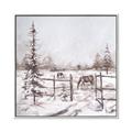 Picture of Animal in winter _GroupedProduct_Square_Canvas_Framed_