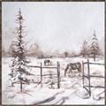 Picture of Animal in winter _GroupedProduct_Square_Canvas_Framed_