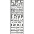 Picture of Life Is Too Short I _GroupedProduct_Panel_Portrait_Canvas_Framed_