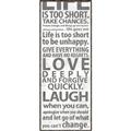 Picture of Life Is Too Short I _GroupedProduct_Panel_Portrait_Canvas_Framed_