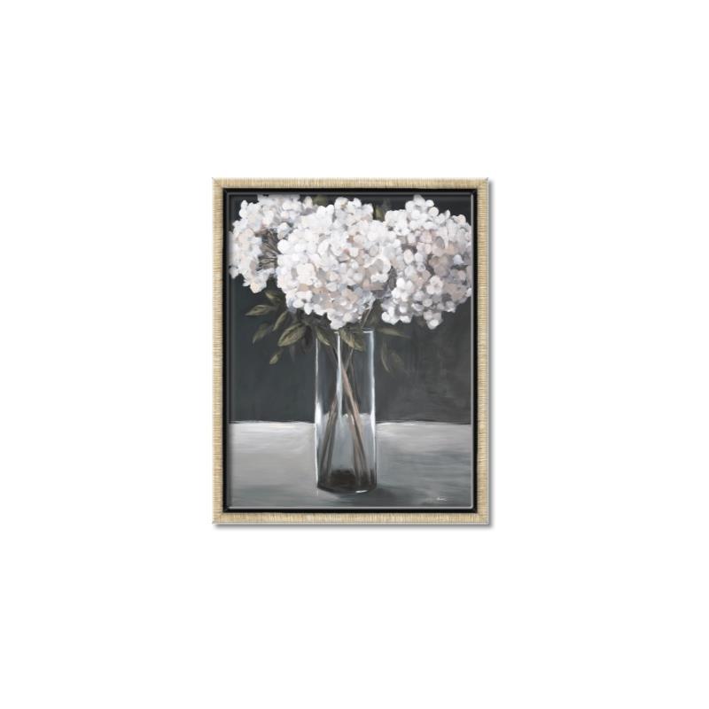 Picture of White Hydrangea jar _GroupedProduct_Rectangle_Portrait_Canvas_Framed_