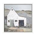 Picture of Barn with fence _GroupedProduct_Square_Canvas_Framed_