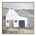 Picture of Barn with fence _GroupedProduct_Square_Canvas_Framed_