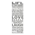Picture of Life Is Too Short I _GroupedProduct_Panel_Portrait_Unframed_Print_Only_