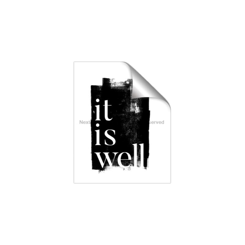 Picture of It is Well black background _GroupedProduct_Rectangle_Portrait_Unframed_Print_Only_